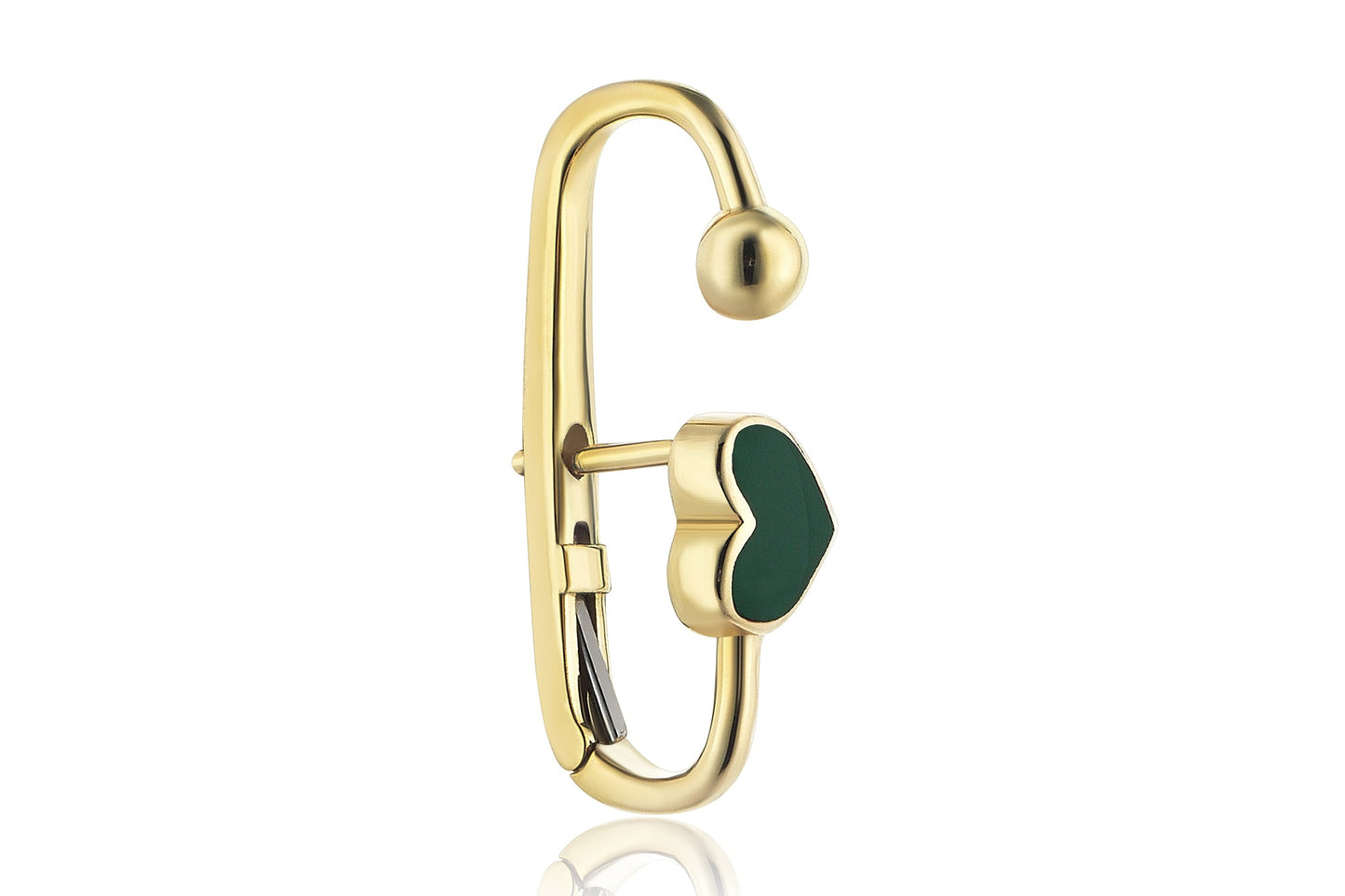 Green Heart Earcing