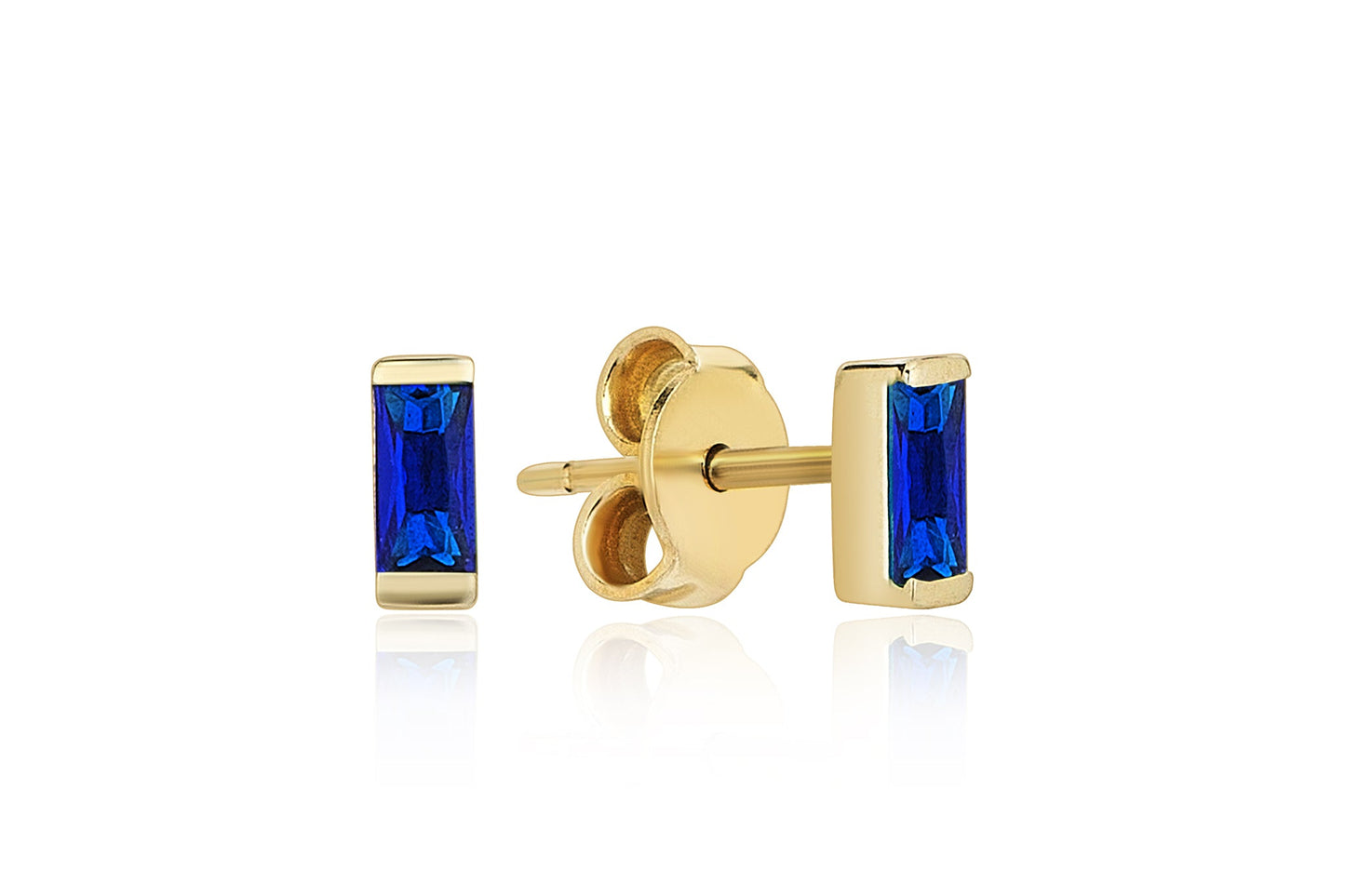 Mavi Swarovski Taşlı Baget Küpe